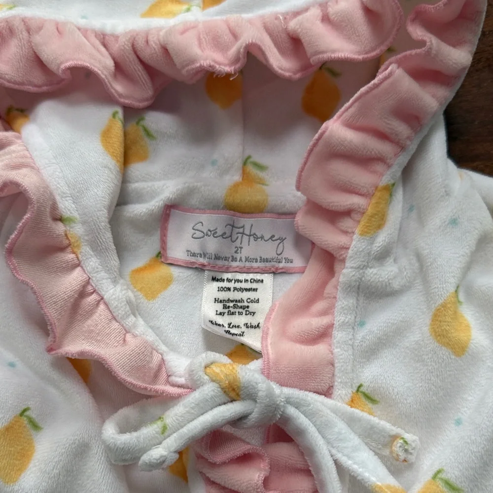 SweetHoney Lemon Print Hooded Cover-up - Picture 2 of 3